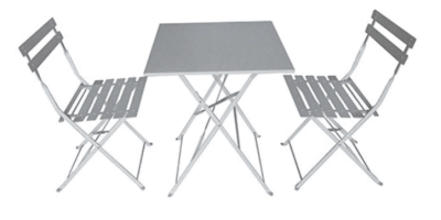 Set Mesa Con Dos Sillas Vintage Cuadrada Blanca