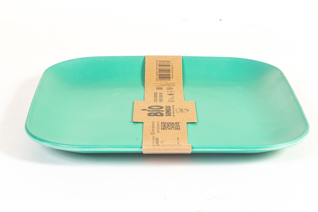 Plato Cuadrado Biobamboo Verde 25X25 Cm1