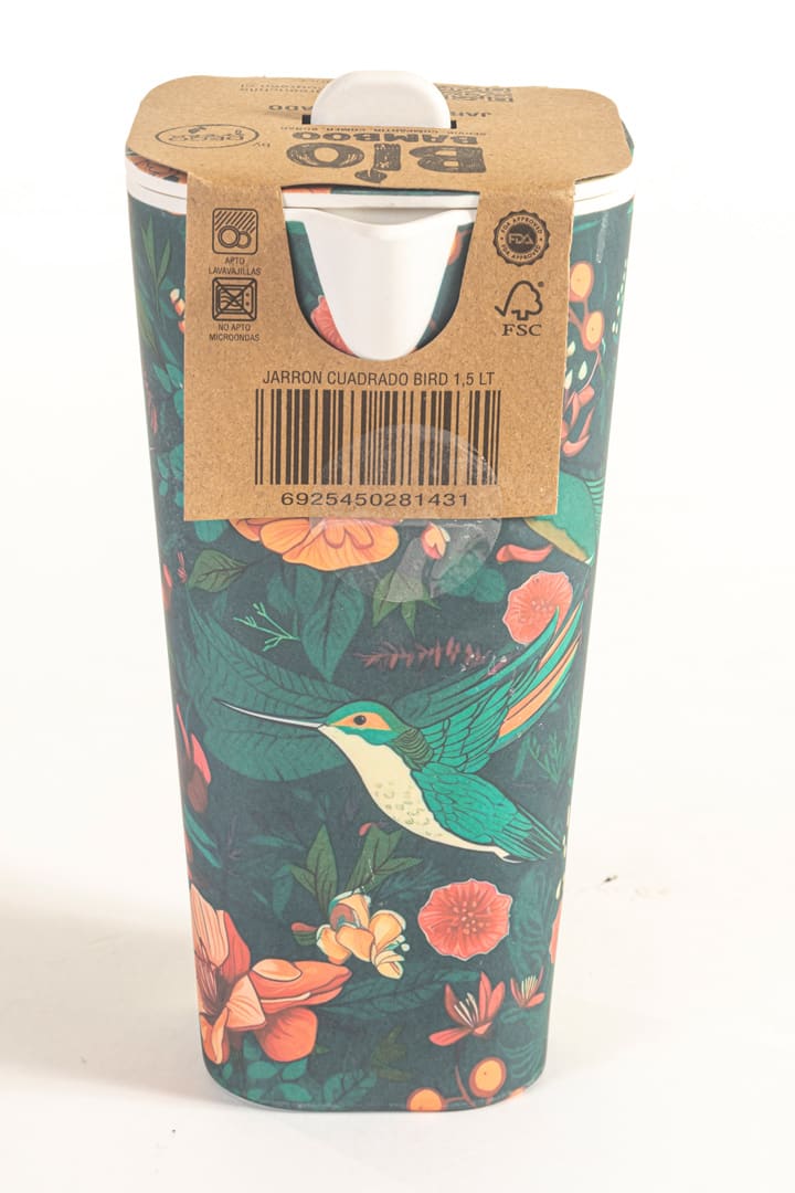 Jarron Biobamboo Cuadrado Bird 1,5 L1
