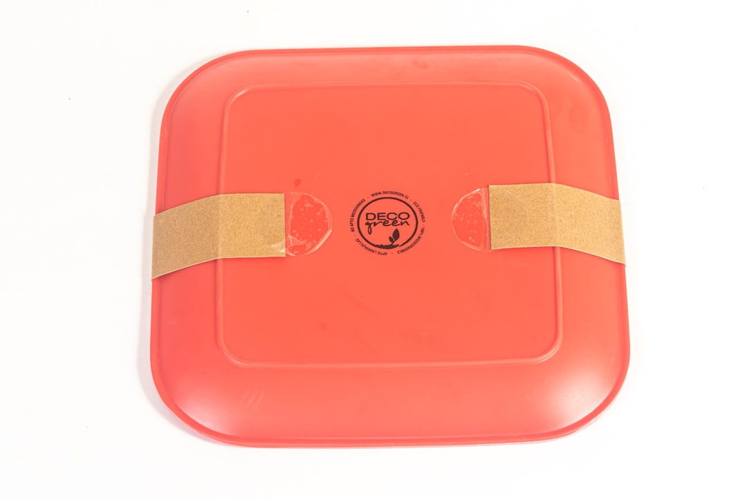 Plato Cuadrado Biobamboo Rojo 25X25 Cm1