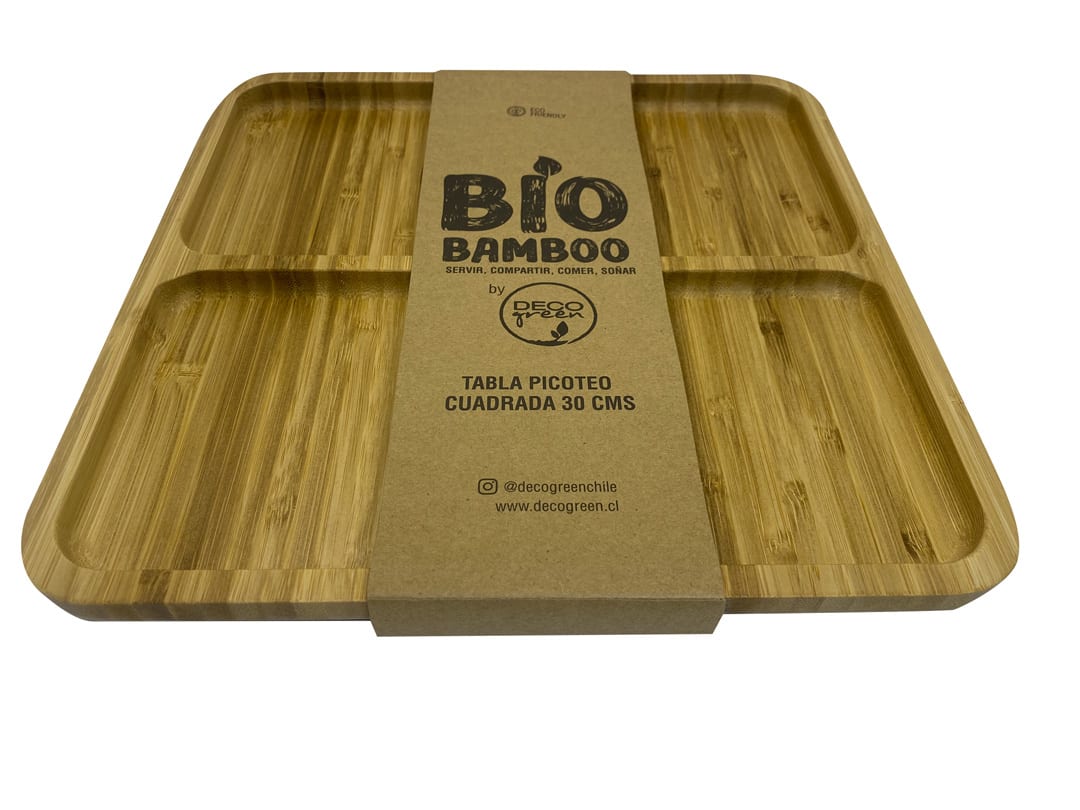 Tabla Picoteo Bio Bamboo Cuadrada 30 Cm1