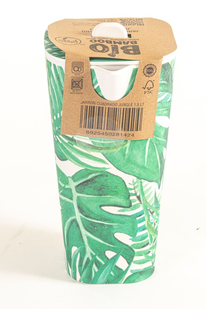 Jarron Biobamboo Cuadrado Jungle 1,5 L1