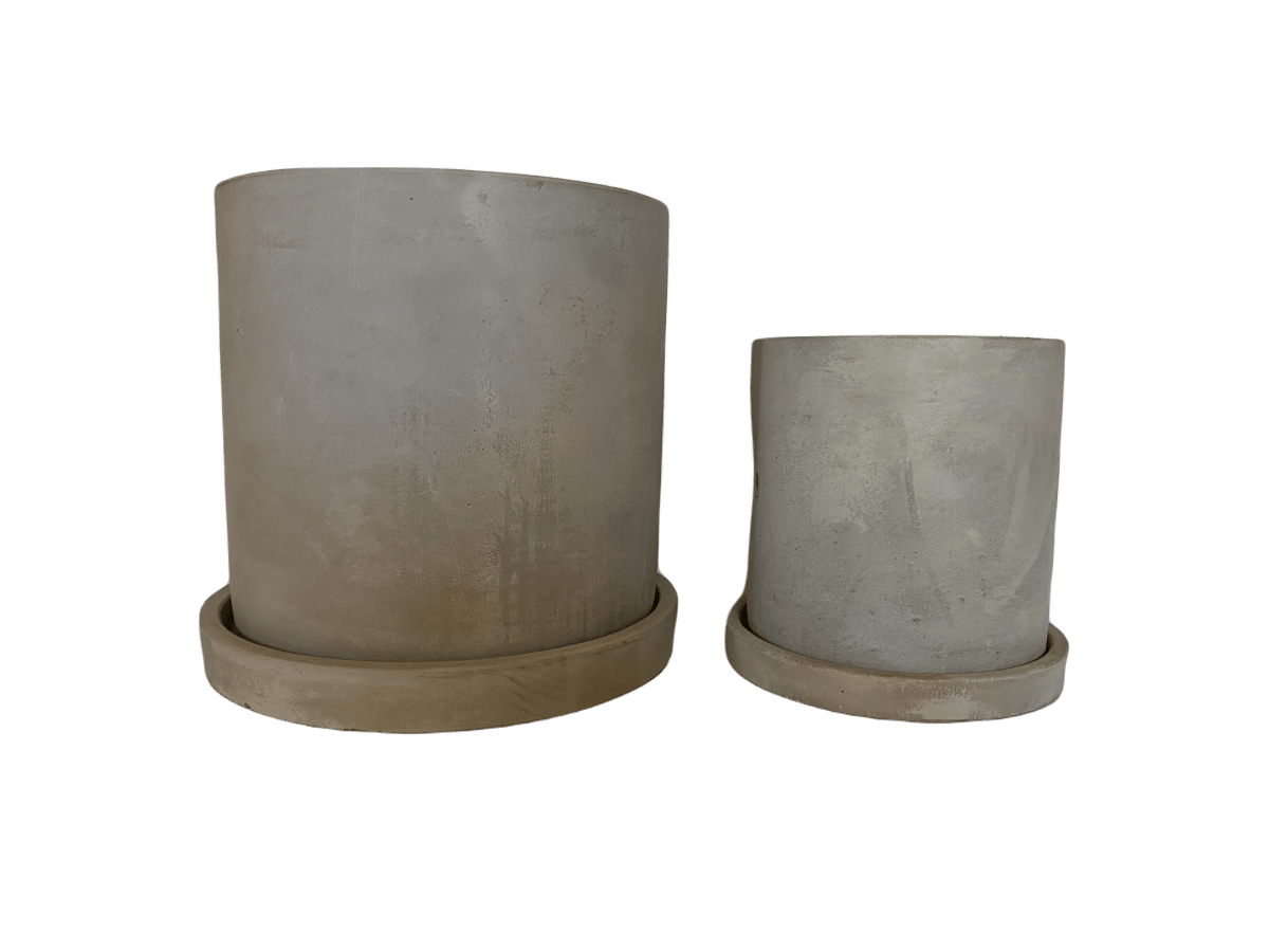 Set 2 Maceteros Cemento S 13x13x13 cm y L 18x18x18cm1