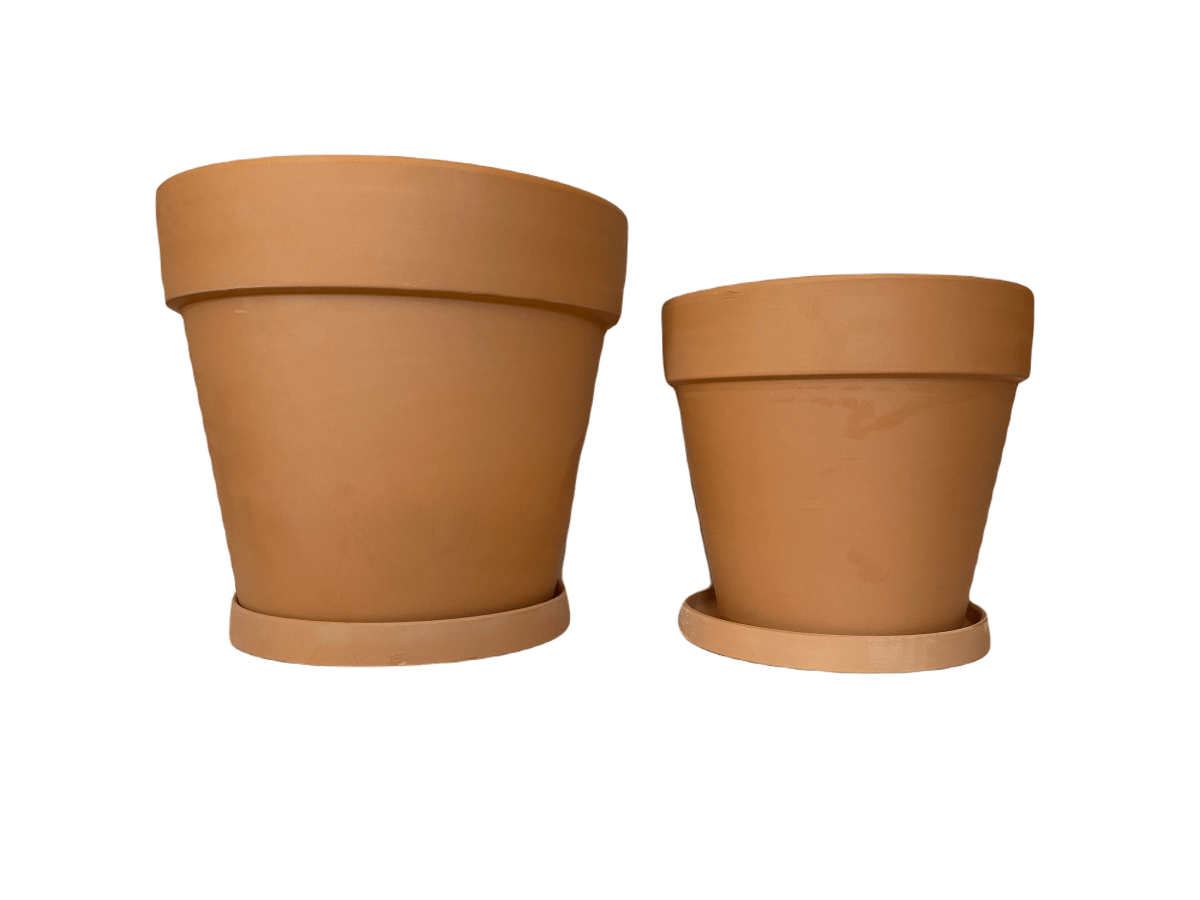 Set 2 Maceteros Terracota Clásico M 22X22X18 cm  y L 30x30x27cm1
