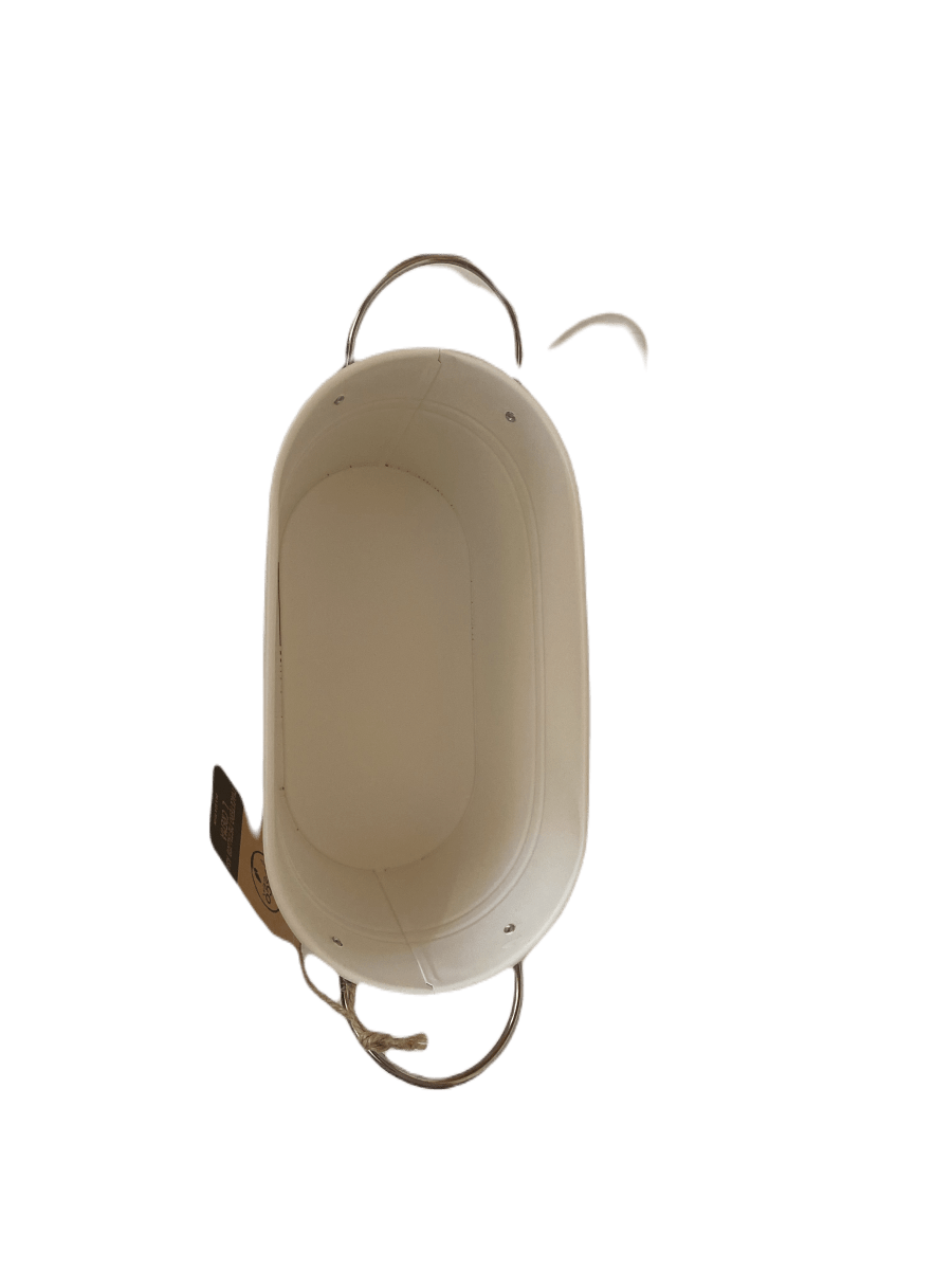 Macetero Metalico Asa L Crema 24x14x10,5 cm5