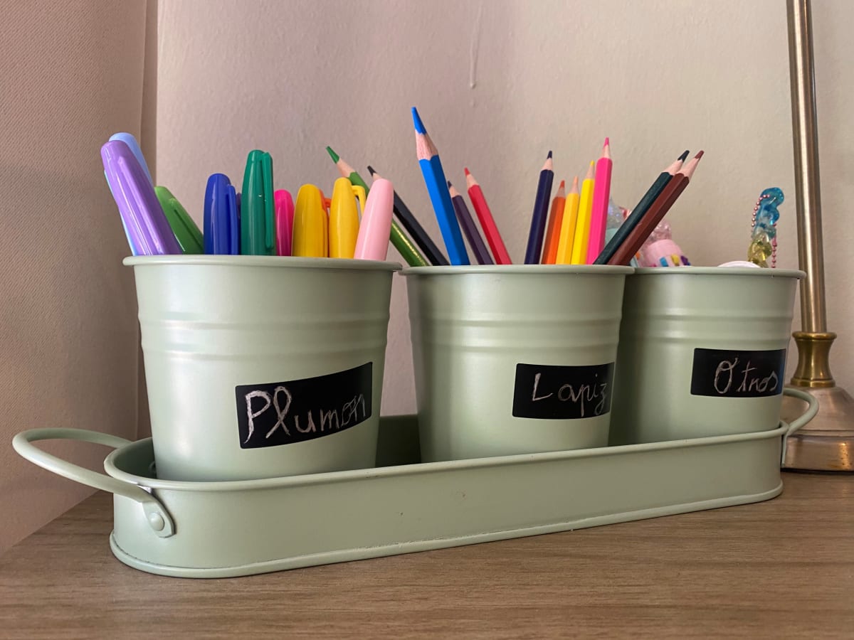 Set de 3 Maceteros y bandeja pizarra Verde3