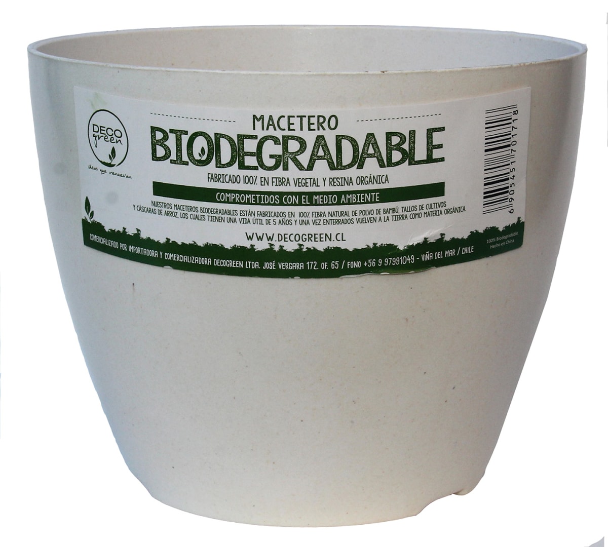 Set de 2 Maceteros con Plato Actual Blanca 24x24x18 cm2