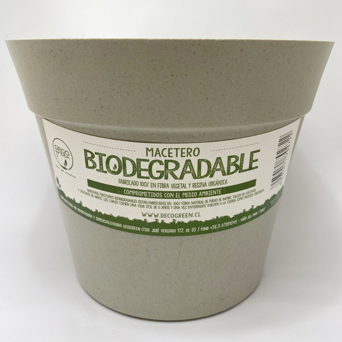 Set De 2 Macetero Bio Bamboo Clasica Gris 25x25x17 cm2