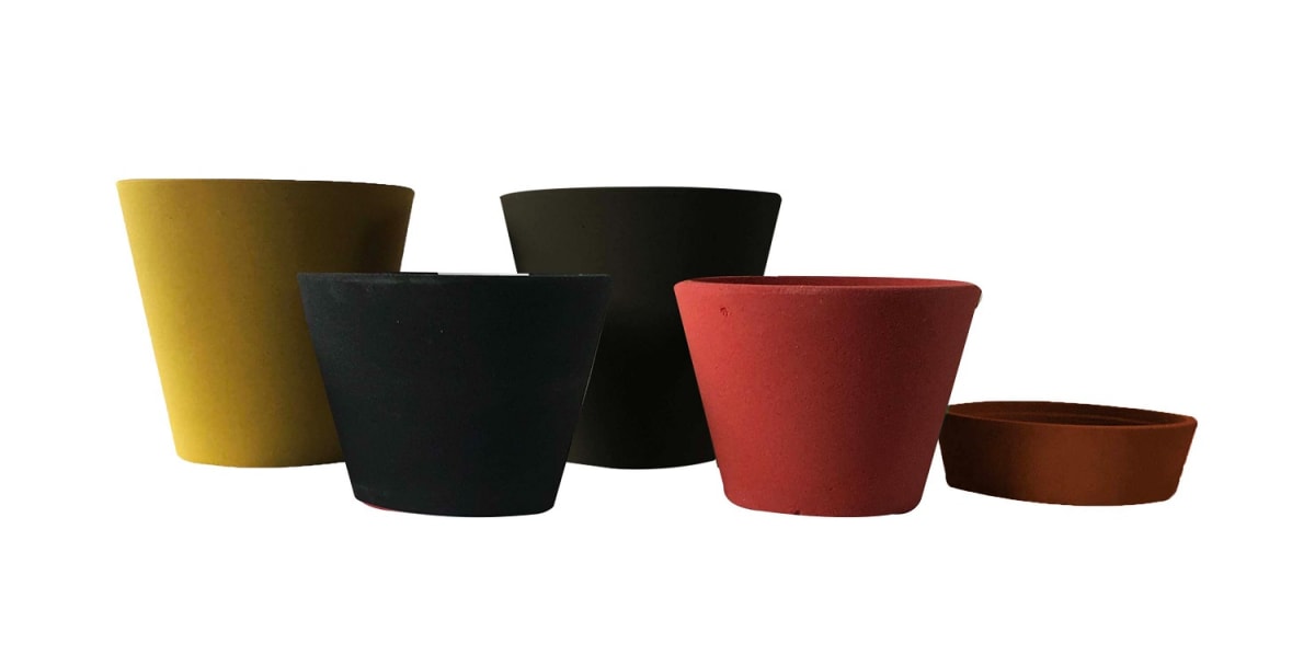 Set 5 Maceta Arena 1 Alto 20x20x18 cm Gris 1 Alto 20x20x18 cm Mostaza 1 Mediano 15x15x13cm Negro 1 Mediano 15x15x13cm Rojo 1 Suculenta 16x16x5cm Naranja9