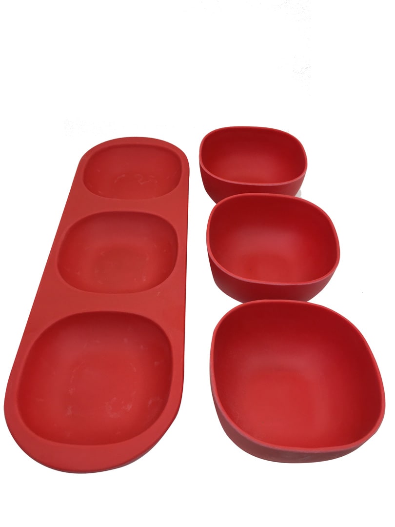 Snack Con 3 Divisiones Rojo2