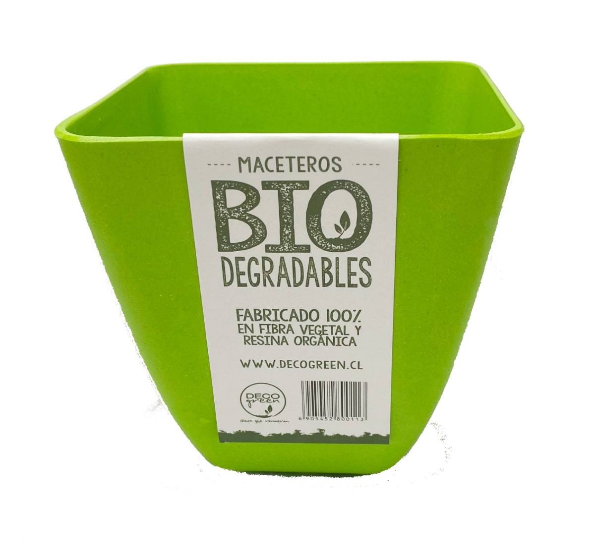 Set de 7 Maceteros Bios Cuadrado 4 Blancos 3 Verde 13,3x13,3x12,4 cm4