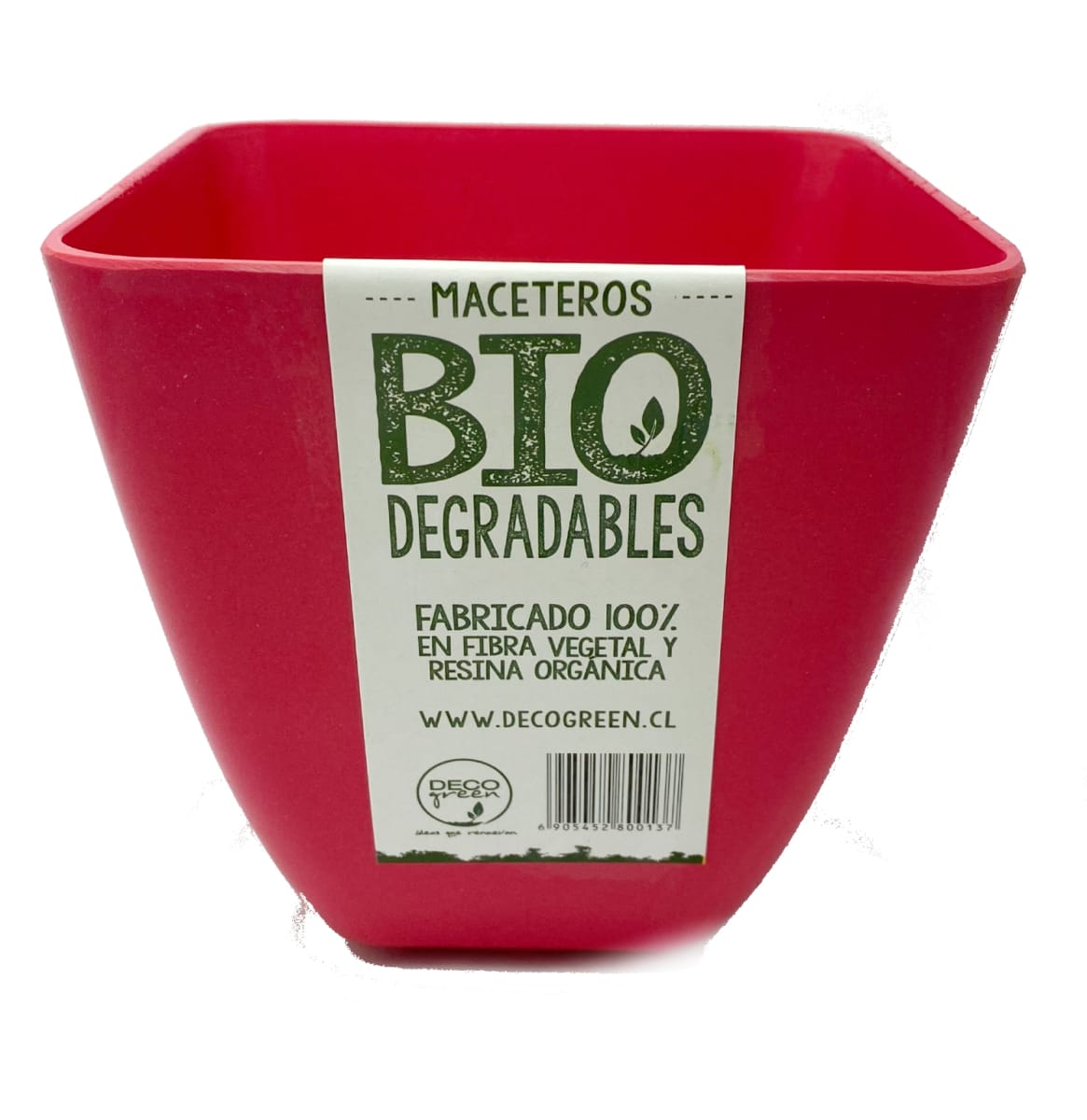 Set de 7 Maceteros Bios Cuadrado 4 Blancos 3 Coral 13,3x13,3x12,4 cm4