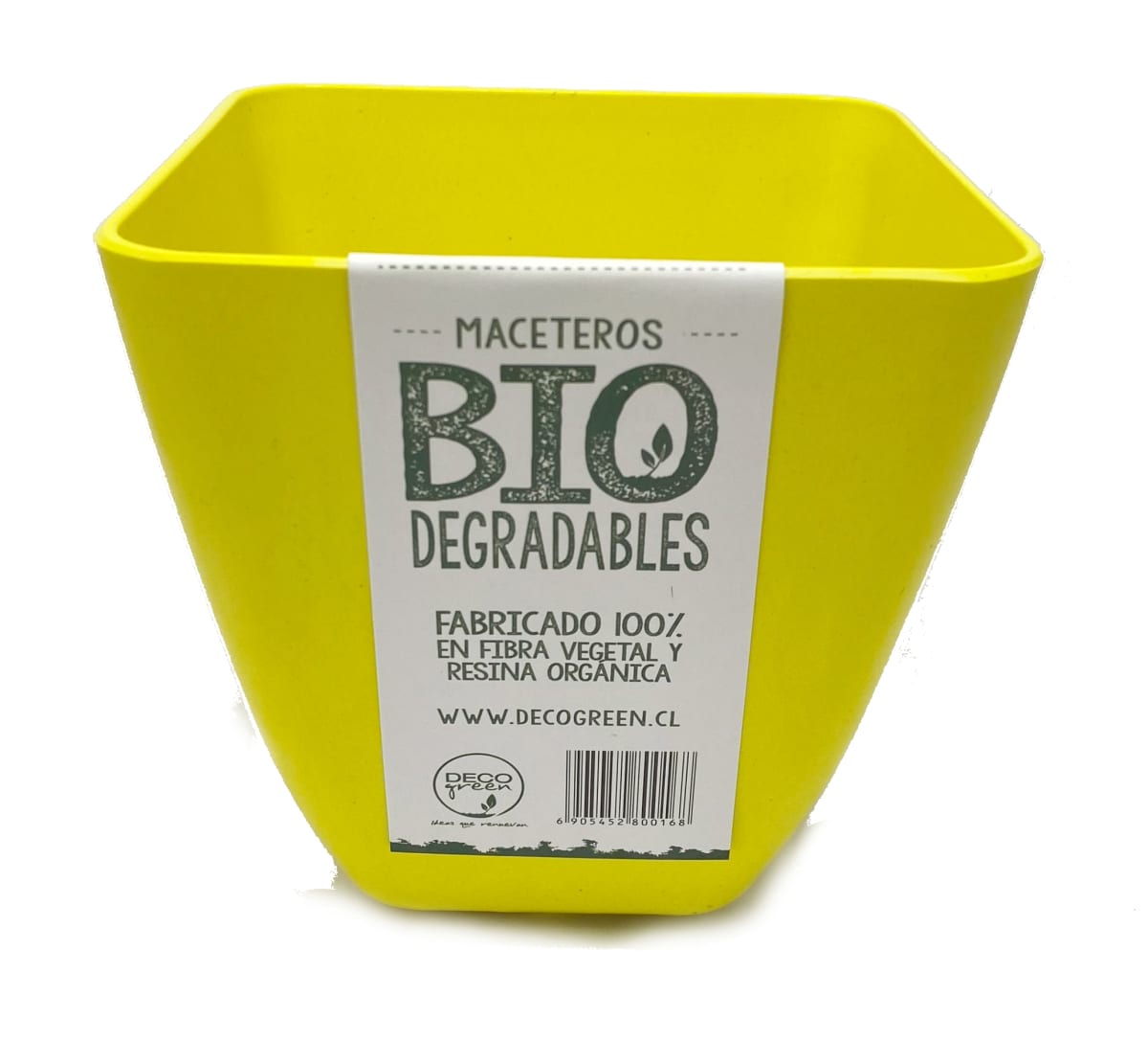 Set De 2 Macetero Bio Bamboo Cuadrado Amarillo 13,3x13,3x12,4 cm1