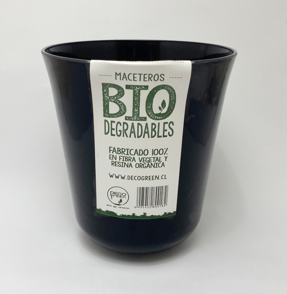 Set De 2 Macetero Bio Bamboo Flores Negro 13x13x14,5 cm3