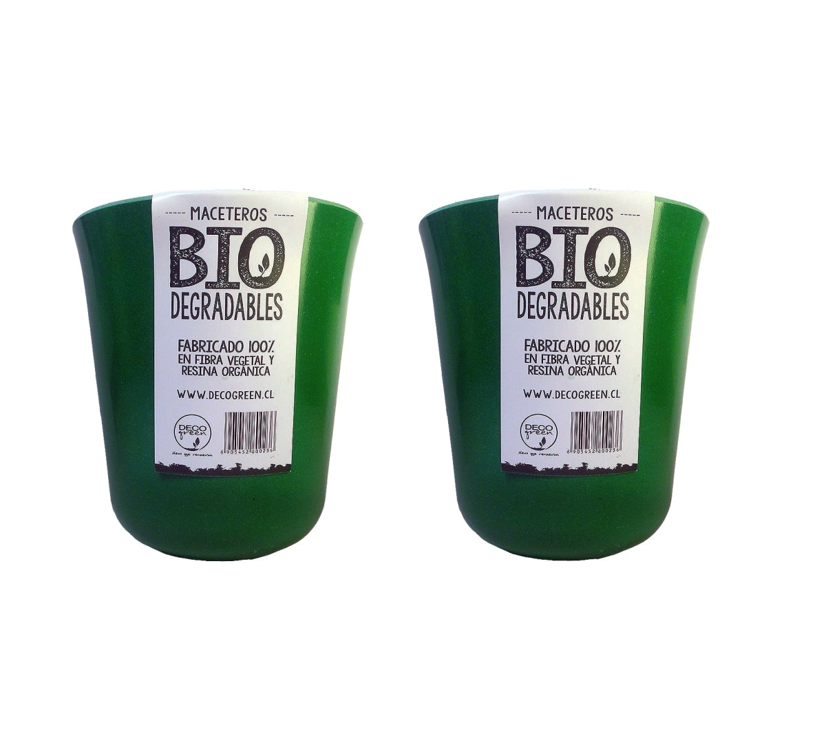 Set De 2 Macetero Bio Bamboo Flores Verde 13x13x14,5 cm1