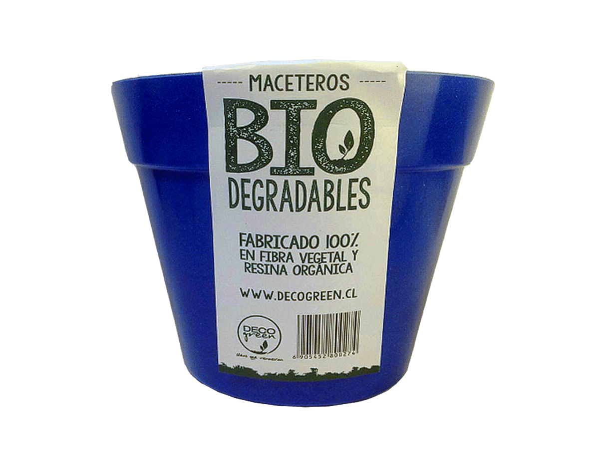 Set De 2 Macetero Bio Bamboo Redondo Azul 13,7x13,7x10 cm1