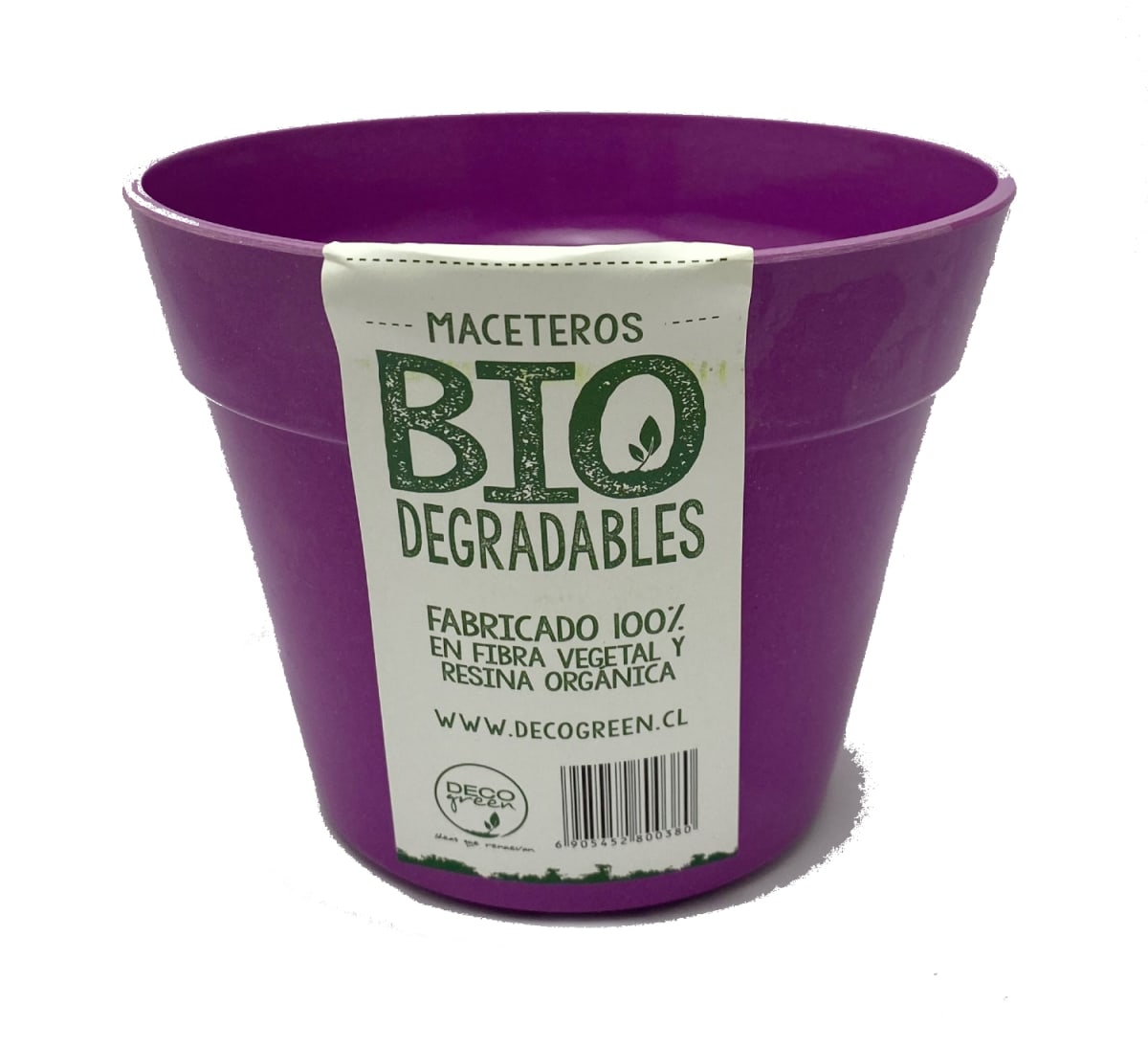 Set De 2 Macetero Bio Bamboo Redondo Purpura 13,7x13,7x10 cm1