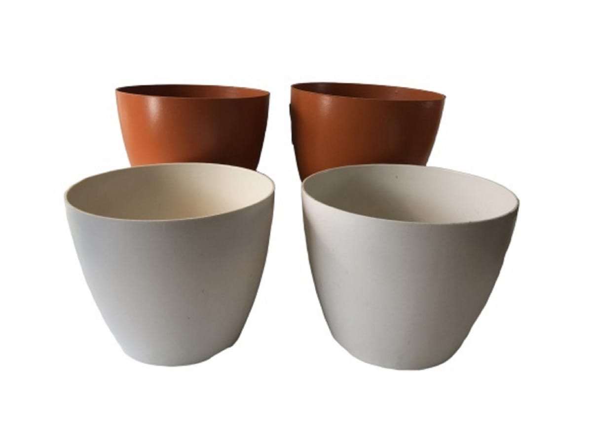 Set 4 Maceteros Bios Actual 2 Blanco, 2 Terracota 24x24x18 cm1