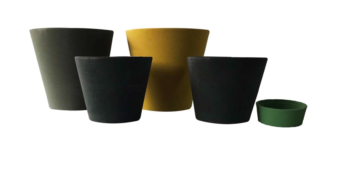 Set 5 Maceta Arena 1 Alto 20x20x18 cm Gris 1 Alto 20x20x18 cm Mostaza 2 Mediano 15x15x13cm Negro 1 Suculenta 16x16x5cm Verde1