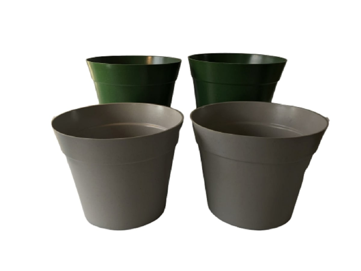 Set 4 Maceteros Bios Clásico 2 Gris 2 Musgo 25x25x17 cm1