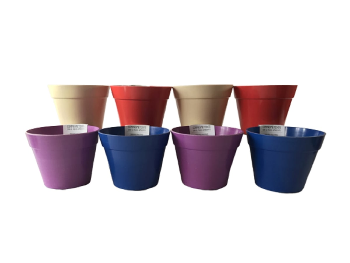 Set 8 Maceteros Bios Redondo 2 Rojo 2 Azul 2 Blanco 2 Morado 13,7x13,7x10 cm1