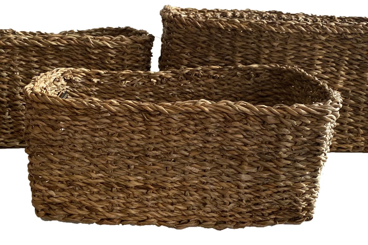 Set 2 Cestos Rect Ganjes M34x25x16cm y L40x30x18cm4