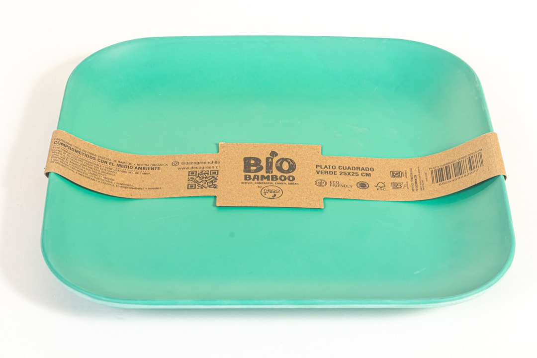 Plato Cuadrado Biobamboo Verde 25X25 Cm3