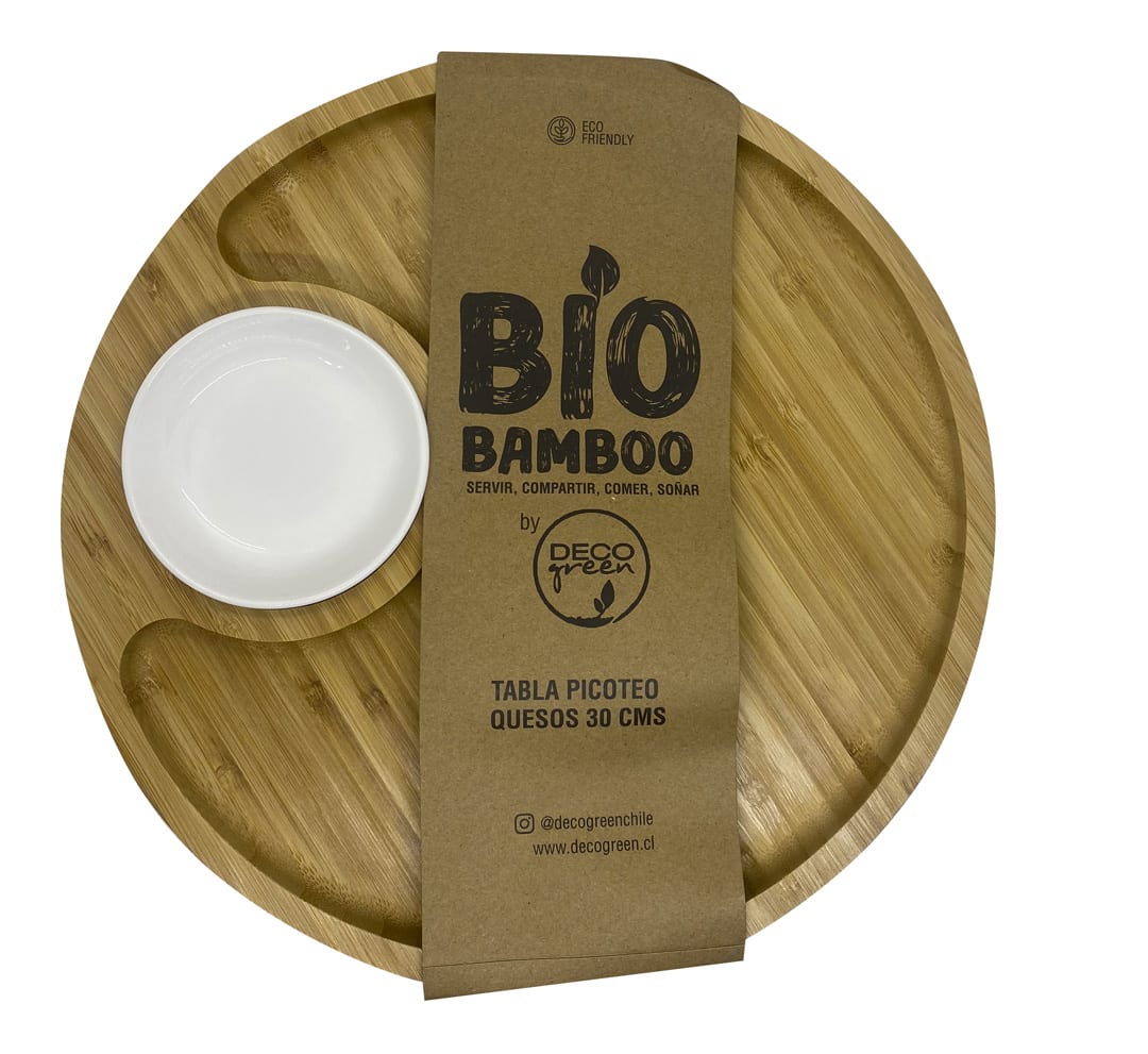 Tabla De Picoteo Bio Bamboo Quesos 30 Cm3