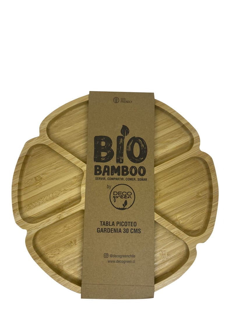 Tabla De Picoteo Bio Bamboo Flor 30 Cm3