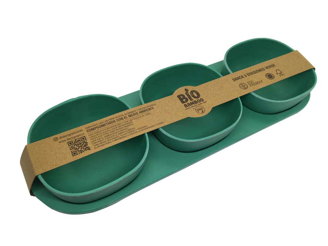 Snack Con 3 Divisiones Verde3