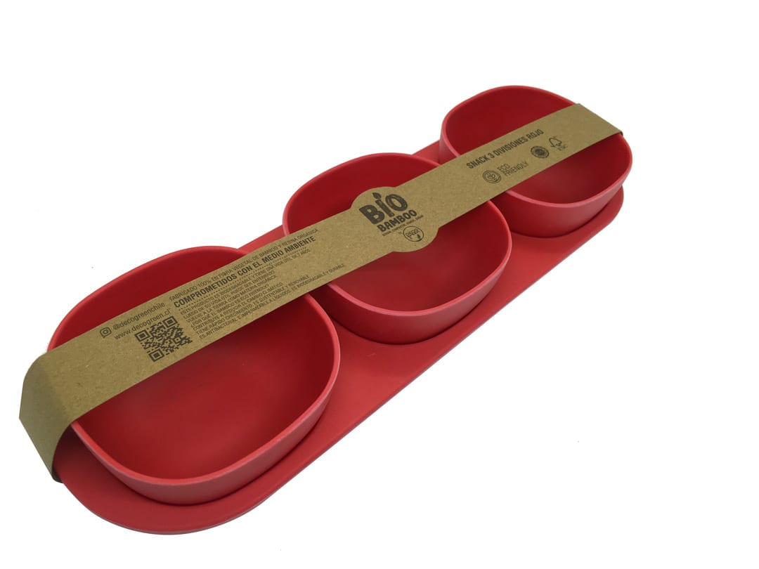 Snack Con 3 Divisiones Rojo4