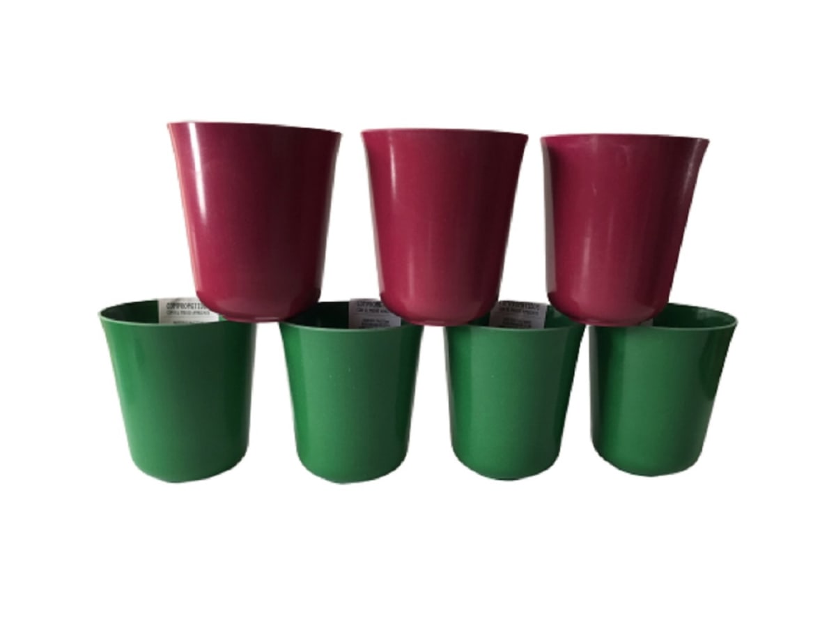 Set 7 Maceteros Bios Flores 3 Purpuras, 4 Verdes 13x13x14,5 cm1