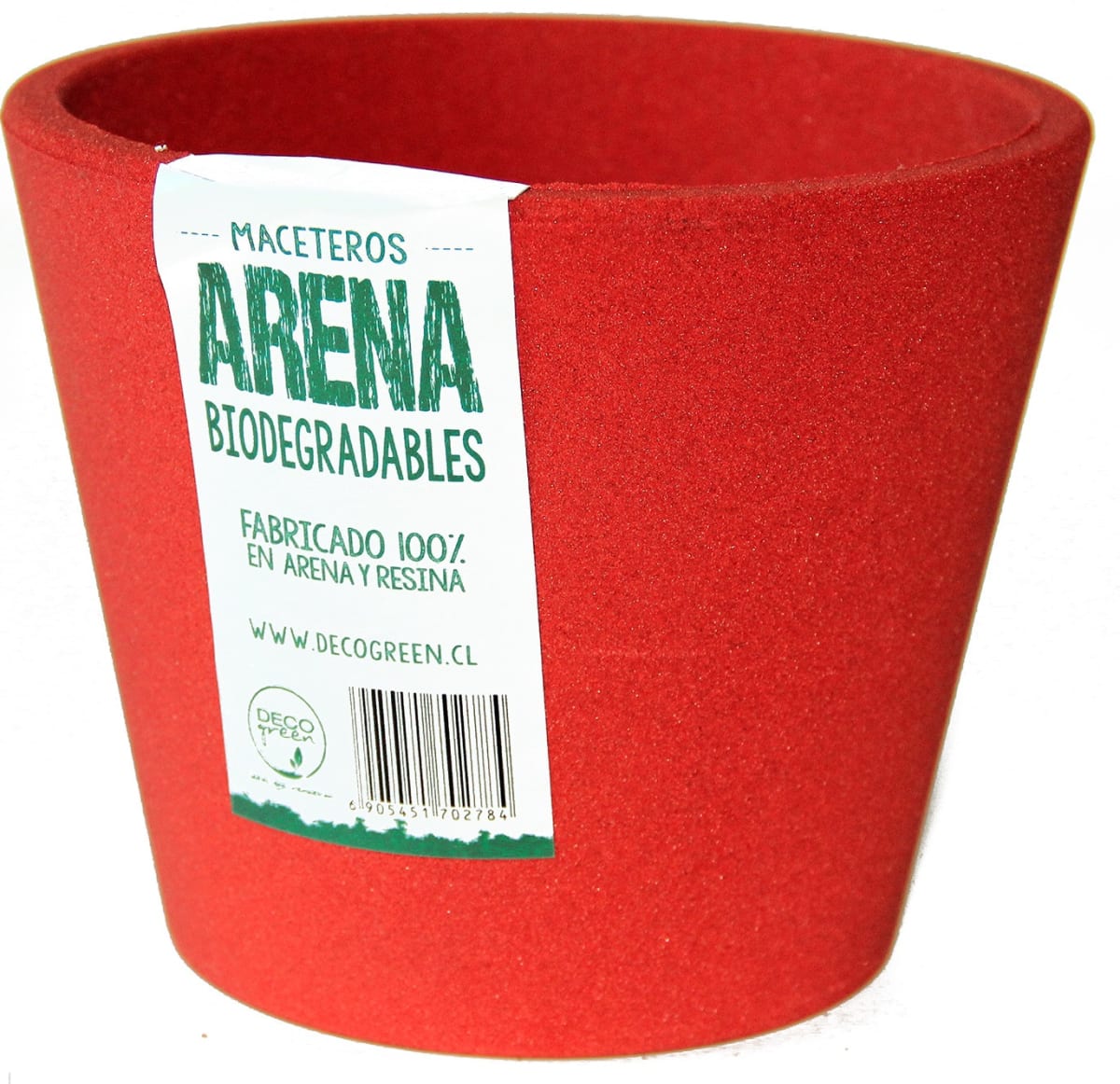 Set De 5 Maceteros Arena 2  Alto Grafito 20x20x18cm 2 Mediano Rojo 15x15x13cm 1 Suculenta Verde 16x15x5cm3
