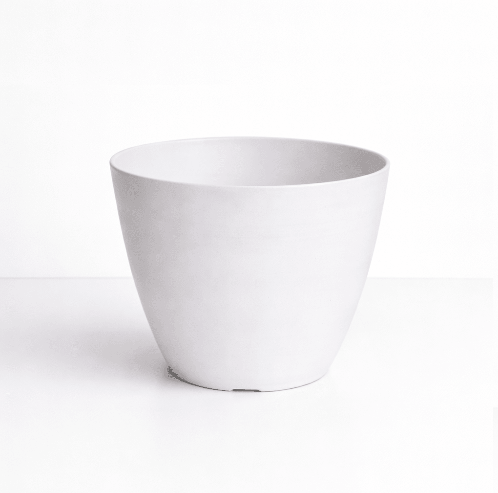 Set de Macetero con Plato Actual Blanco 24x24x18 cm5