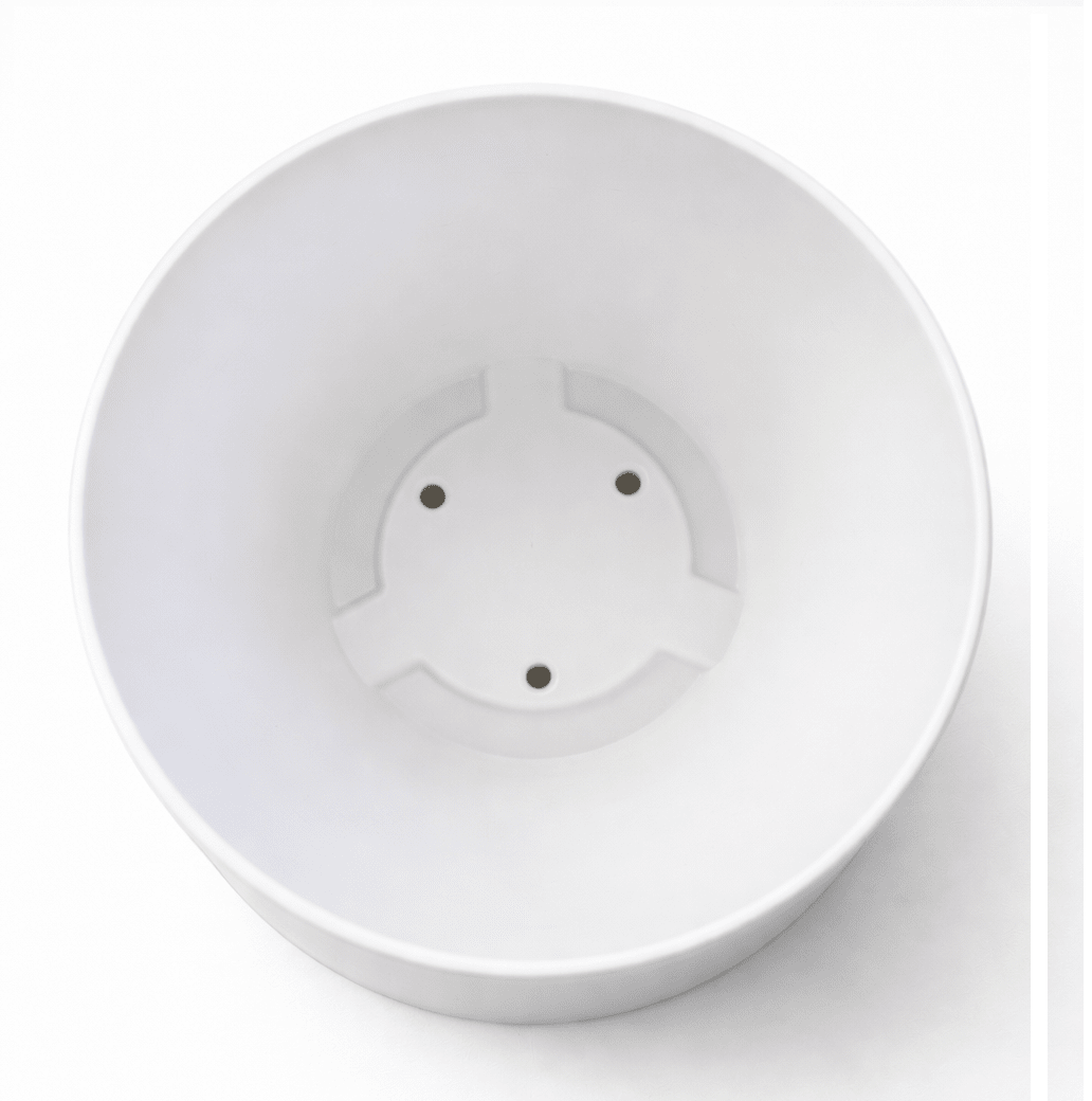 Set de Macetero con Plato Actual Blanco 24x24x18 cm2