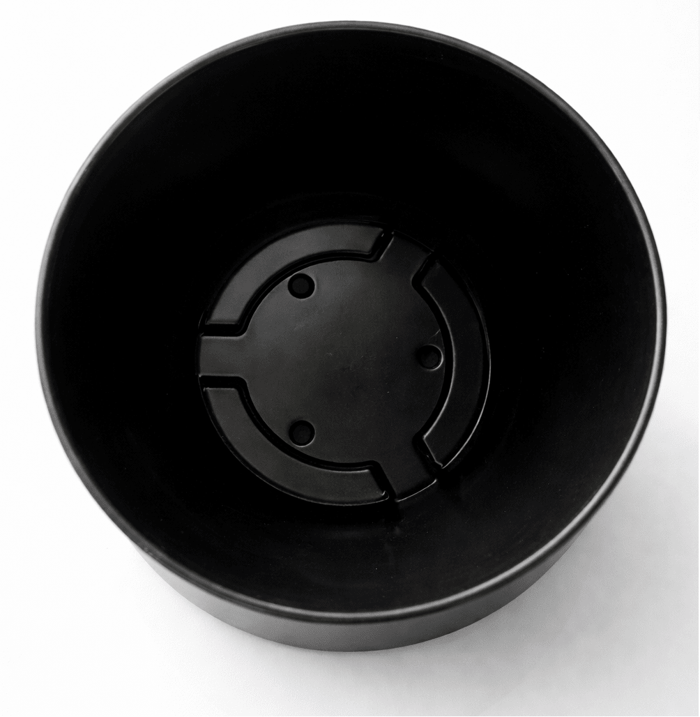 Set de Macetero con Plato Actual Negro 24x24x18 cm2