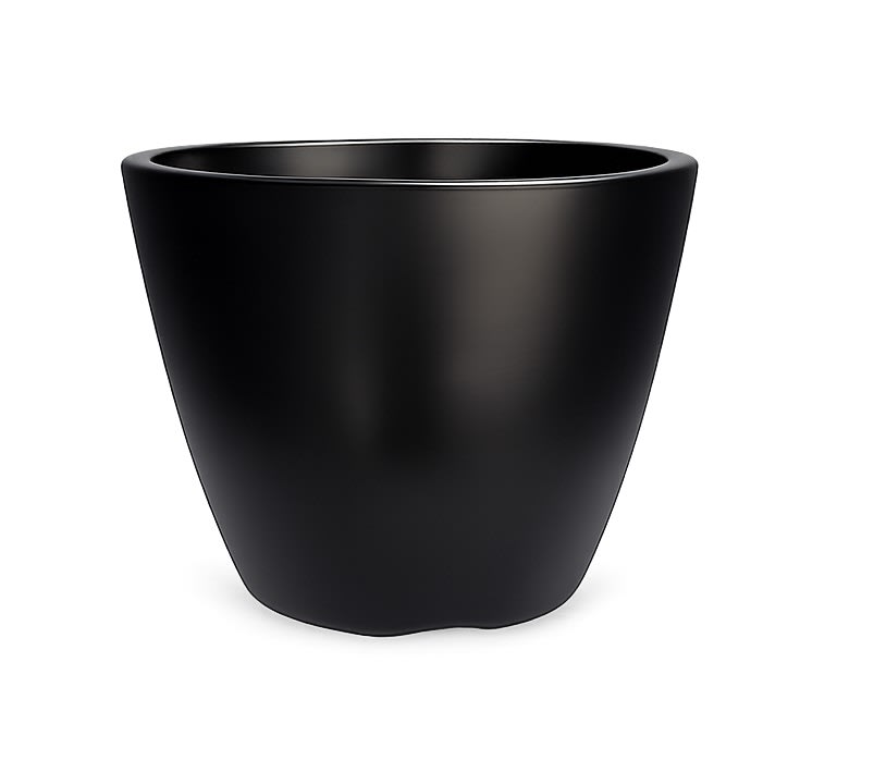 Set de Macetero con Plato Actual Negro 24x24x18 cm4