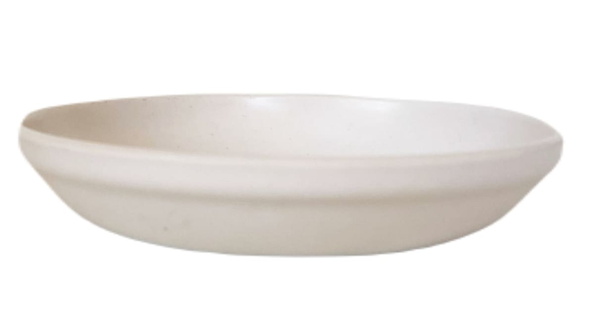 Set Macetero y plato Bio bamboo Curvo blanco 16,5x16,5x13 cm 16,5x16,5x13 cm2