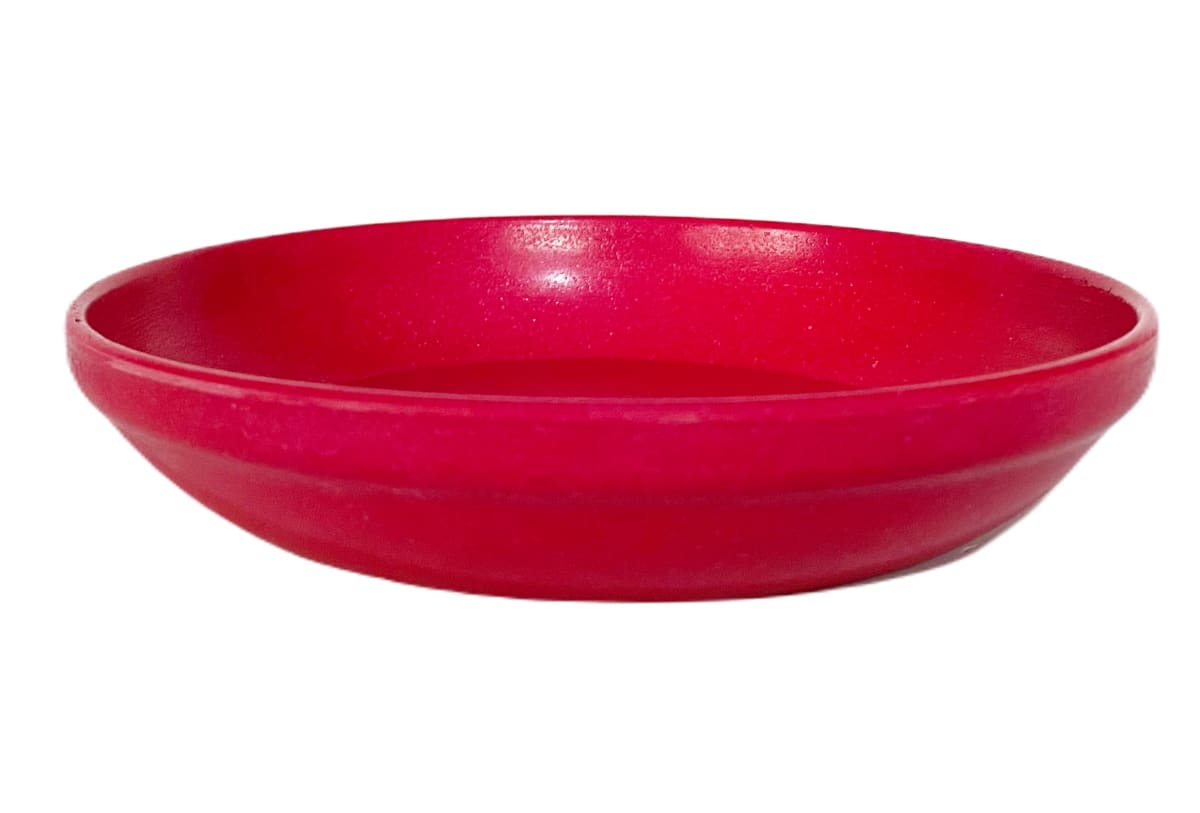 Set Macetero y plato Bio bamboo Curvo rojo 16,5x16,5x13 cm 16,5x16,5x13 cm3