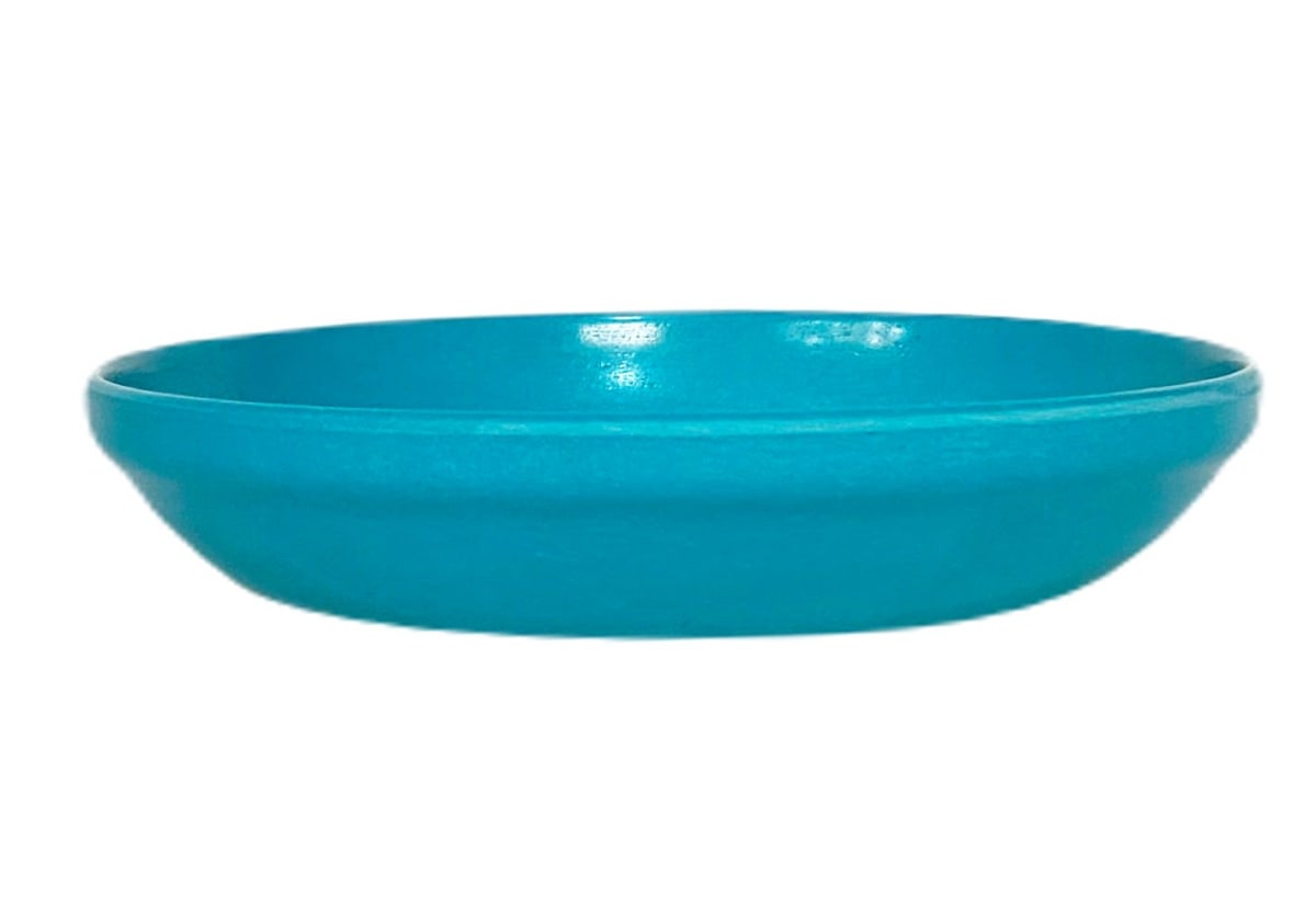 Set 2 Maceteros y platos Bio bambú Curvo turqu 16,5x16,5x13 16,5x16,5x13 cm10