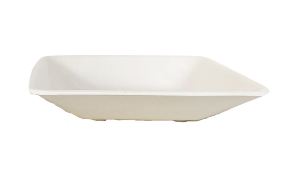 Set 2 Maceteros y platos bio bamboo cuadrado blanco 13,3x13,3x12,4 cm1