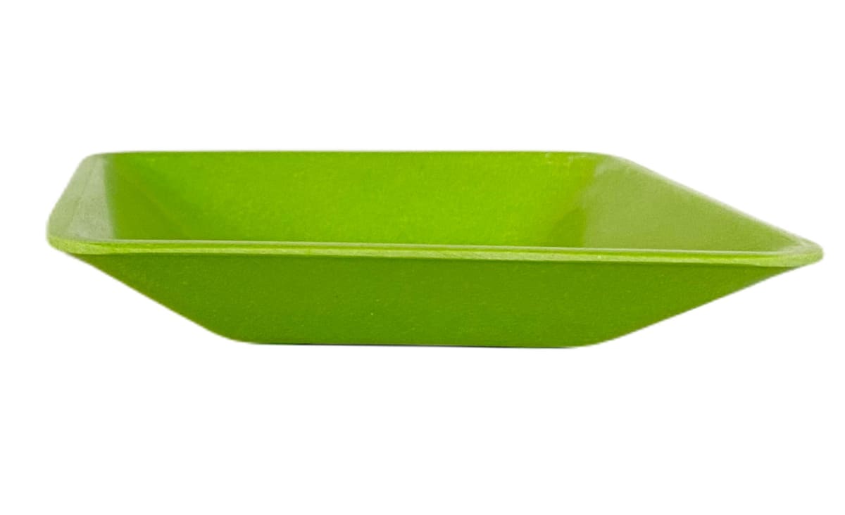 Set 2 Maceteros y platos bio bamboo cuadrado verde 13,3x13,3x12,4 cm1