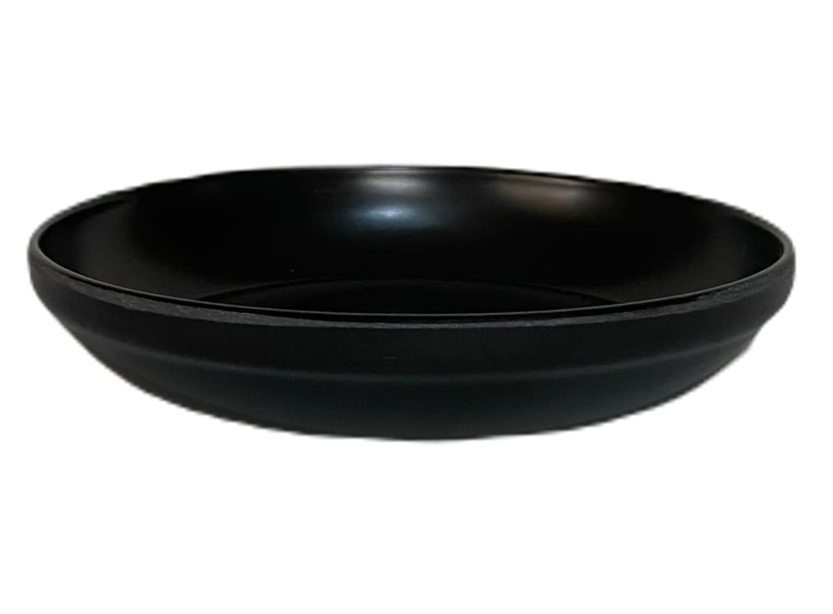 Set 4 Maceteros y platos bio bamboo Curvo negro 16,5x16,5x13 cm 16,5x16,5x13 cm1
