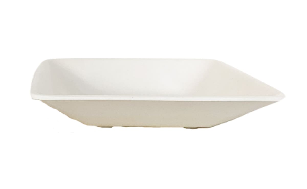 Set 4 Maceteros y platos bio bamboo cuadrado blanco 13,3x13,3x12,4 cm1