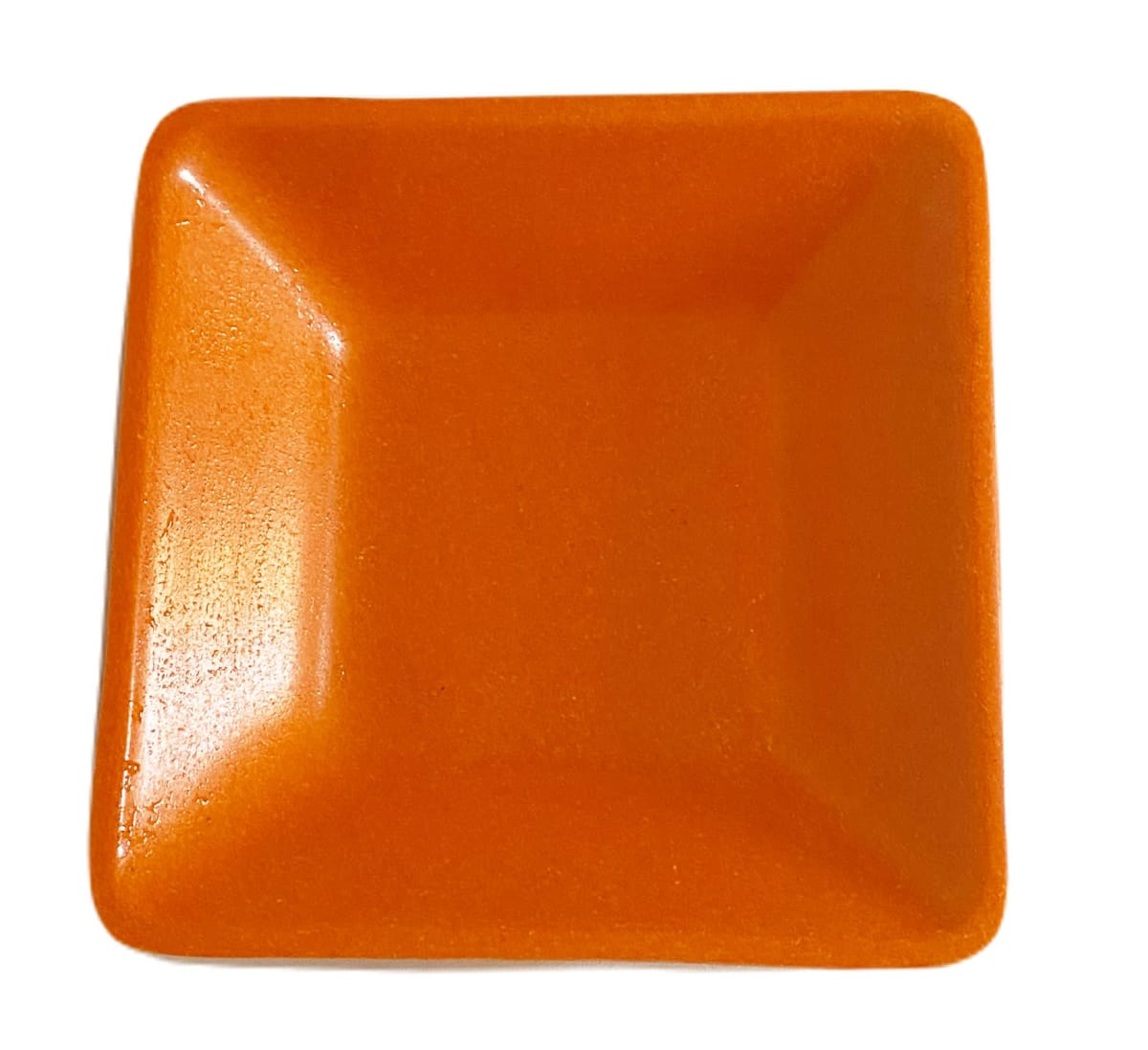 Set 4 Macetero y plato Bio bambú cuadrado 2 coral 2 naranjo 13,3x13,3x12,4 cm2