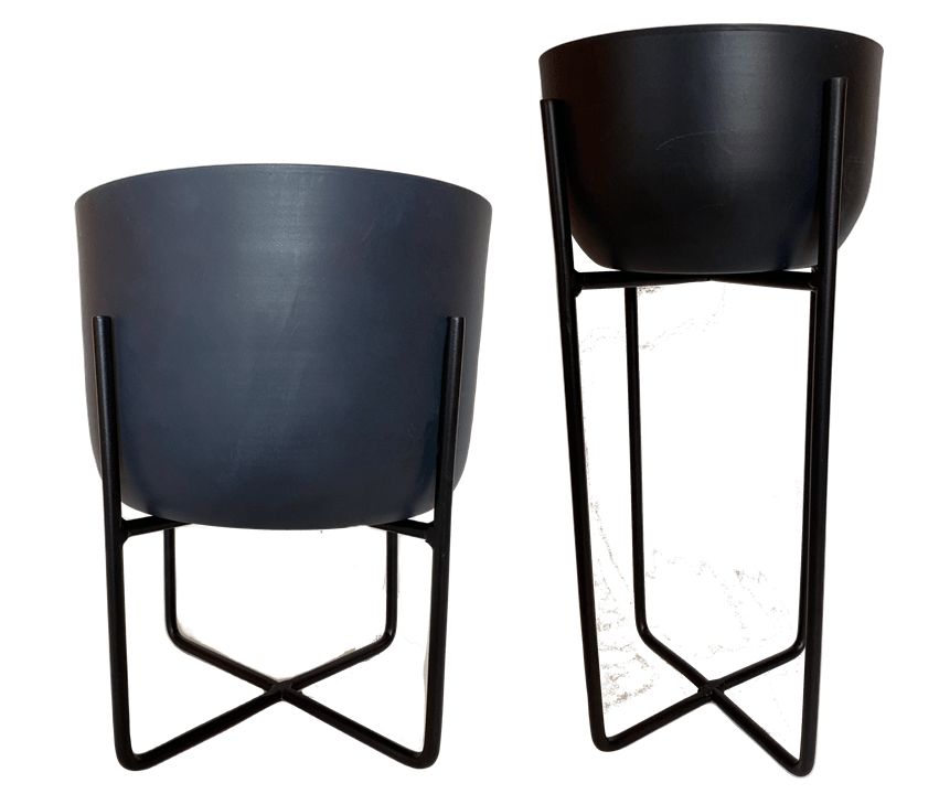 Set De 2 Maceteros Pedestal M 14x14x36 cm + L 22x22x26 cm2