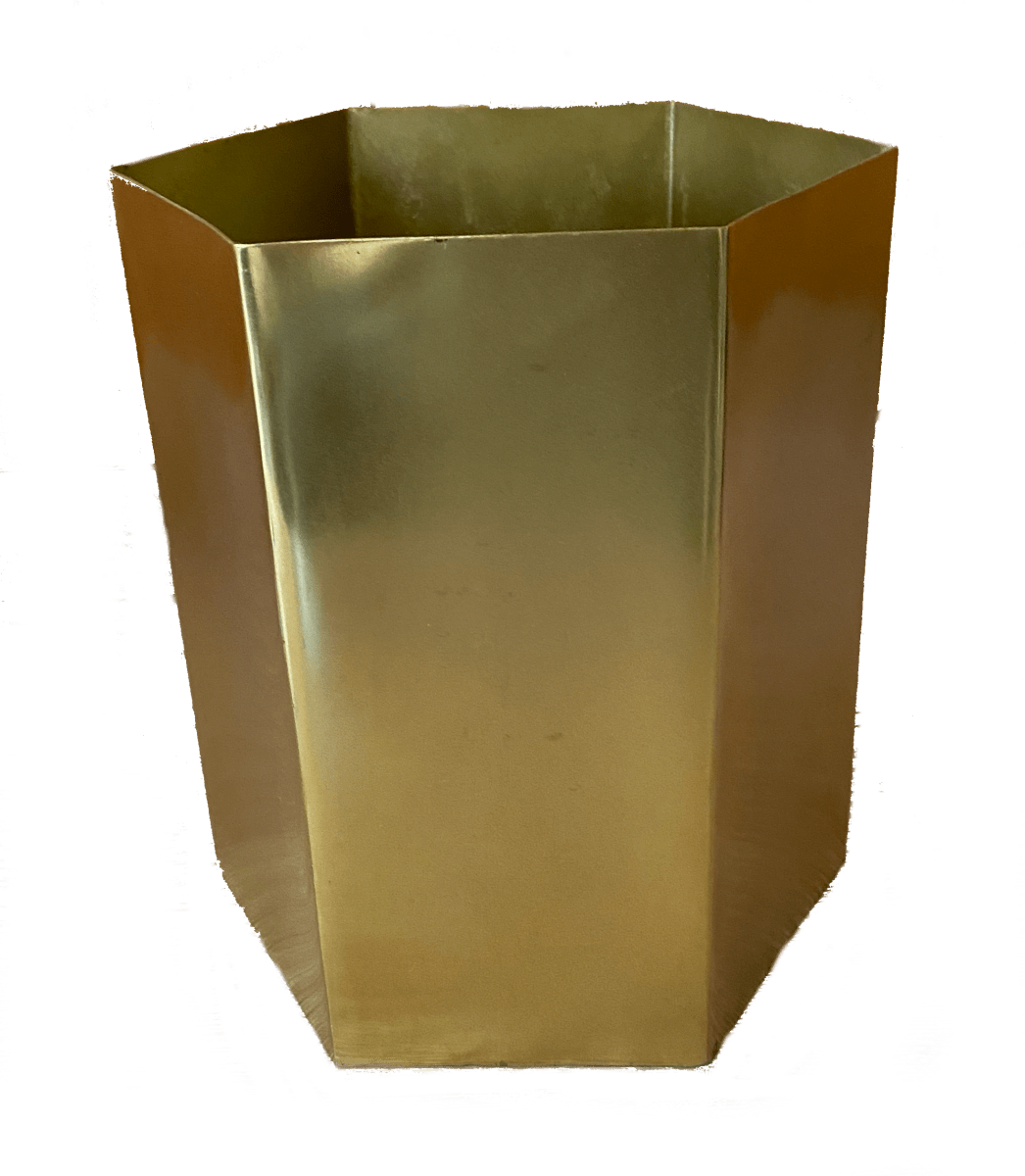 Set 2 Maceteros Octogonales Dorados S 10x10x15cm + L 15x15x18cm2