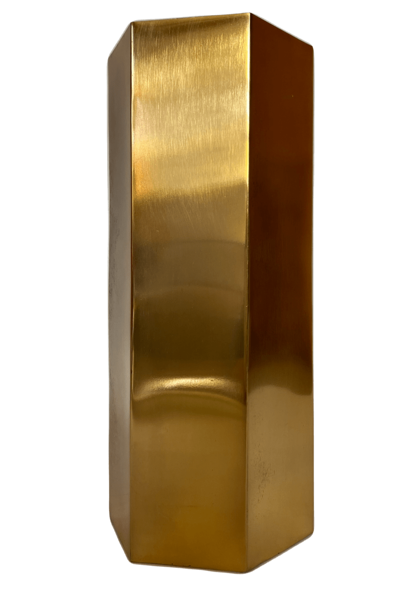 Set 2 Maceteros Octogonales Dorados M 13x13x30cm + L 15x15x18cm3