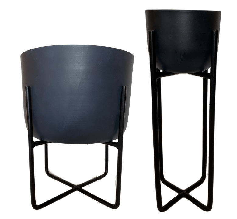 Set De 2 Maceteros Pedestal S 10x10x30 cm + L 22x22x26 cm2