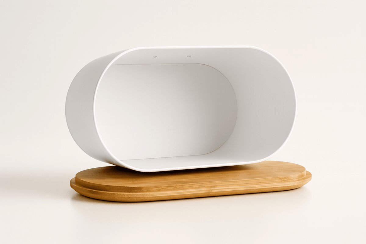 Panera Placa Dorada Tapa De Bamboo 33X18X18 Cm3